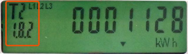 Stav elektroměru v nízkém tarifu je 1 128 kWh Stav elektroměru v nízkém tarifu je 1 128 kWh