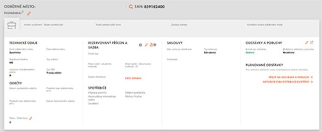 Technické údaje o svém odběru