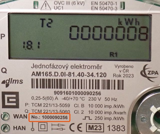 číslo elektroměru