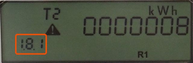 Stav elektroměru ve vysokém tarifu je 8 kWh