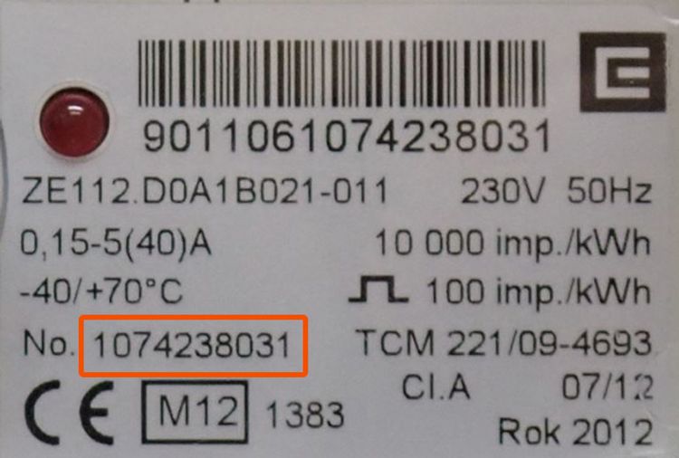 číslo elektroměru
