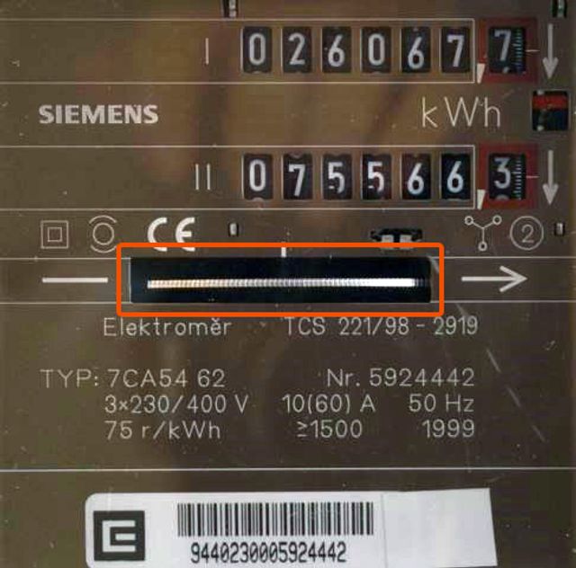 Otáčení kotouče signalizuje průchod elektrické energie