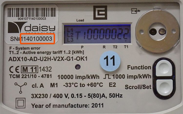 číslo elektroměru