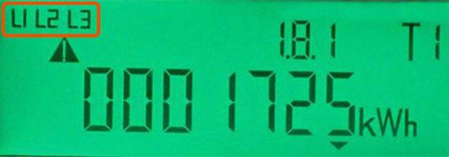 zobrazené hodnoty  L1, L2 a L3