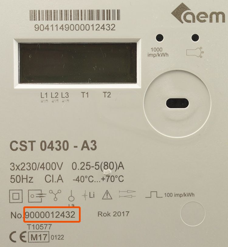 číslo elektroměru