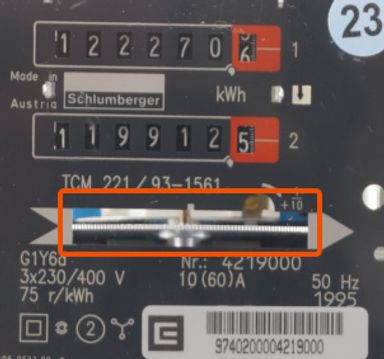 otáčení kotouče signalizuje průchod elektrické energie