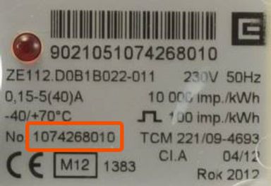 číslo elektroměru