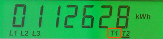 není podtržené T1 = vysoký tarif