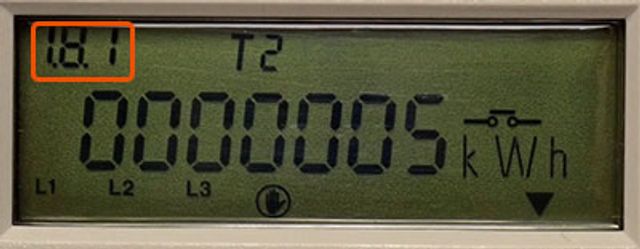 Stav elektroměru ve vysokém tarifu je 5 kWh Stav elektroměru ve vysokém tarifu je 5 kWh