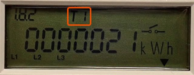 T1 = vysoký tarif T1 = vysoký tarif