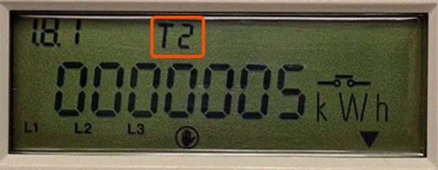 T2 = nízký tarif T2 = nízký tarif