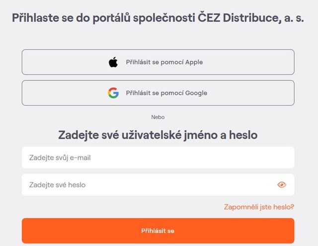 Přihlášení prostřednictvím Uživatelského jména a Hesla