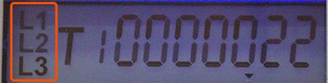 zobrazené hodnoty  L1, L2 a L3 zobrazené hodnoty  L1, L2 a L3