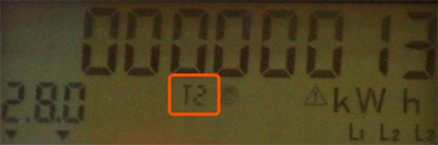 T2 = nízký tarif T2 = nízký tarif