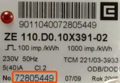 číslo elektroměru