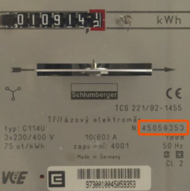 číslo elektroměru