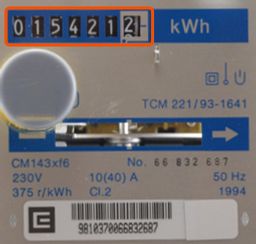 Stav elektroměru je 15 421,2 kWh