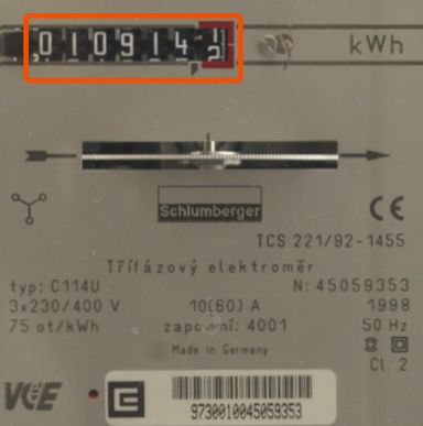Stav elektroměru je 10 914,1 kWh