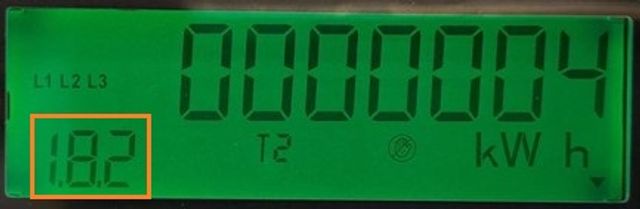 Stav elektroměru v nízkém tarifu je 4 kWh