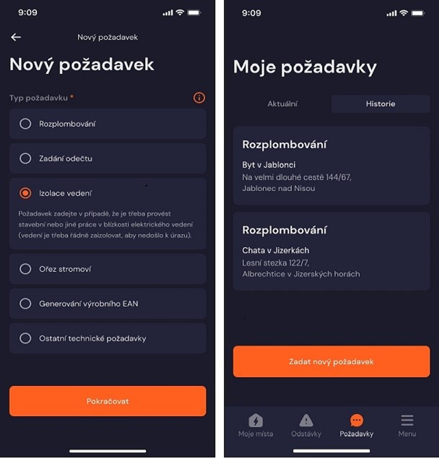 Moje požadavky