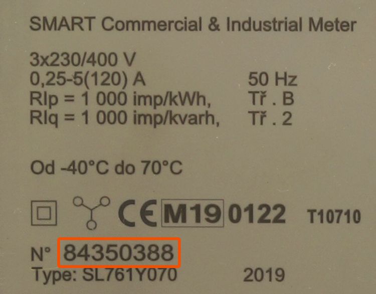 číslo elektroměru