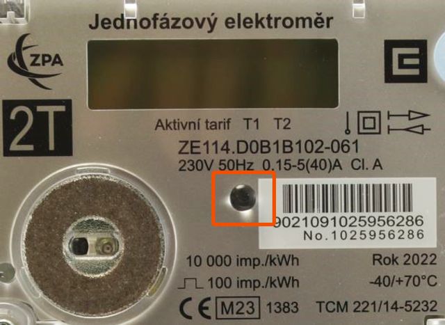 blikání metrologické diody signalizuje průchod elektrické energie